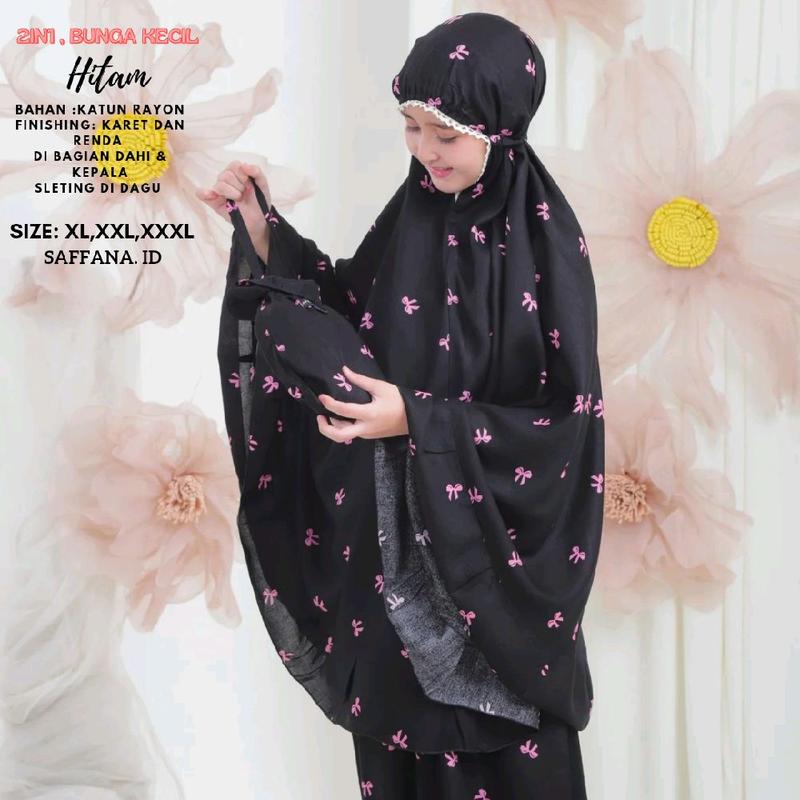 Mukena Anak 2in1 usia 7-15 Tahun Rempel Rayon Motif Pita 0