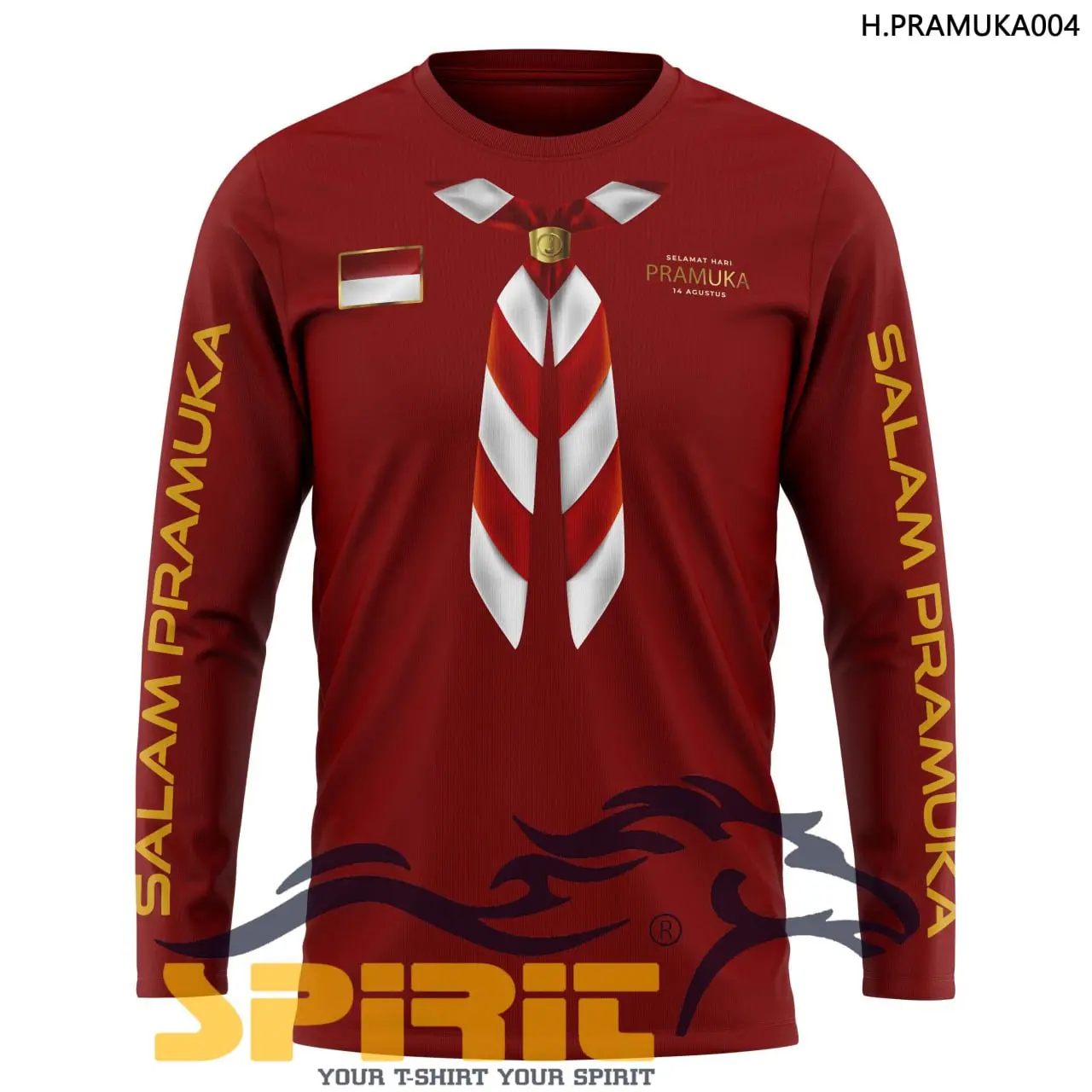 Kaos Salam Pramuka 14 Agustus 2024 Keren Lengan Panjang Katun Combed 24s All Color