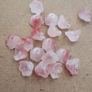 20pcs kelopak lilly kaca bening manik manik bahan bunga akrilik lengkap bahan prakarya