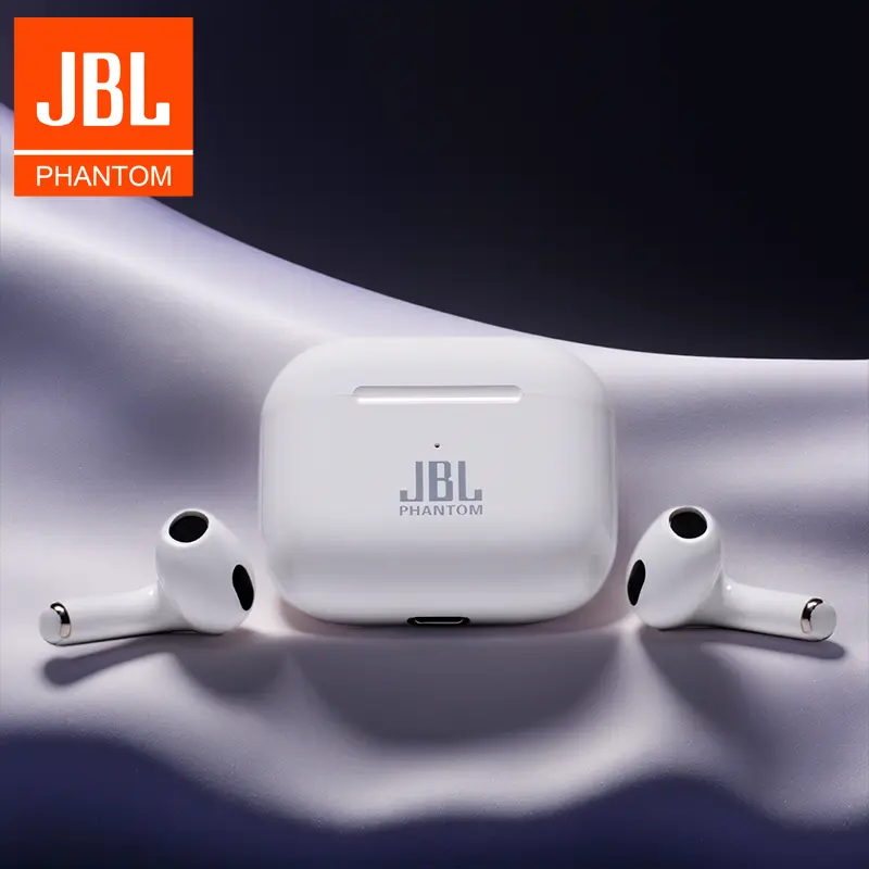 Original  JBL phantom LP43 Earbud Nirkabel Sejati, Suara Kuat yang Dapat Disesuaikan, Waktu Putar 6 Jam, Pengisian Daya Cepat USB, Tahan Air, Kontrol Tombol, Earbud Bluetooth, Perjalanan,Olahraga Earphone Headset