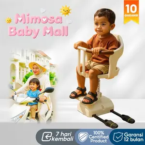 【Mimosa Baby Mall】Kursi keselamatan anak kursi jok bonceng anak motor matic Dapat diangkat full black edition Rotan anak Furniture Sandaran Furniture