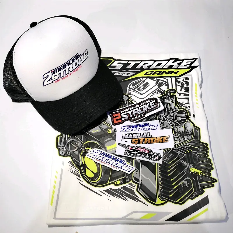 Sepaket Kaos 2stroke Fizr 2tak Caton combed Distro Fre Stiker & Gantungan Kunci Keren 0