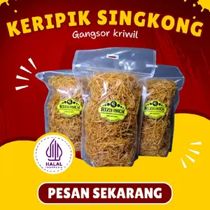 Keripik singkong gangsor, keripik singkong kriwil Ter enak pedas original Kripik Cemilan Snack | 500 gram
