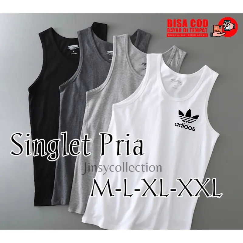 Singlet Pria Dewasa ADDS Kaos Dalaman Pria Kaos Dewasa Tanpa Lengan Katun Lembut Pakaian Dalam Laki-Laki