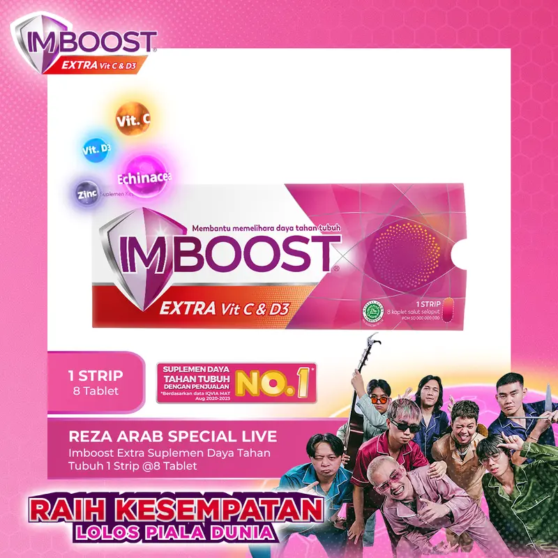 Imboost Extra Vit C & D3 Suplemen Tablet Daya Tahan Tubuh Non-Acidic Vitamin C isi  1 Strip @8 Kaplet 5