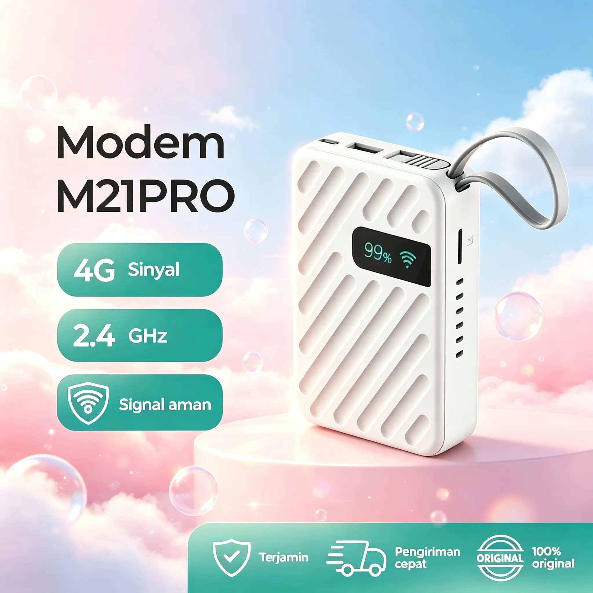 MUSIX Hi-Net M21PRO Modem Wifi 4G Portable 10000mAh Powerbank WiFi6 Anti Lag 300Mbps Hotspot 4G LTE Multi Perangkat Tanpa Kabel Internet Stabil untuk Traveling & Kerja WFH