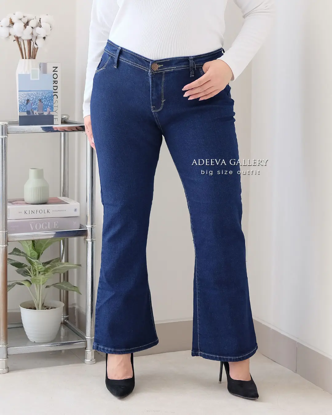 ADEEVA Imel Cutbray Jeans Jumbo Celana Jeans Wanita Jumbo