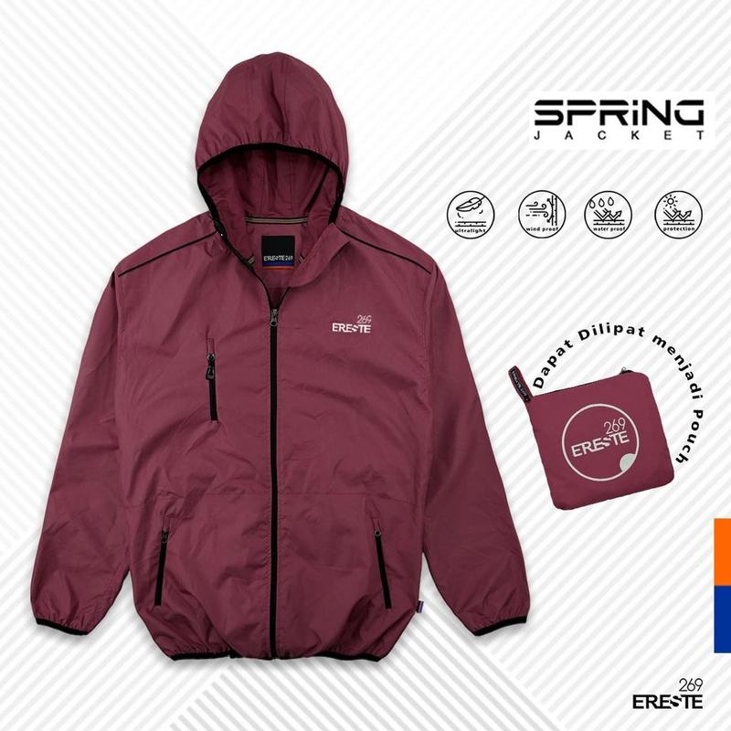 Jaket Olahraga Pria Parasut Hoodie Waterproof Jaket Spring Lari Running Sepeda 2