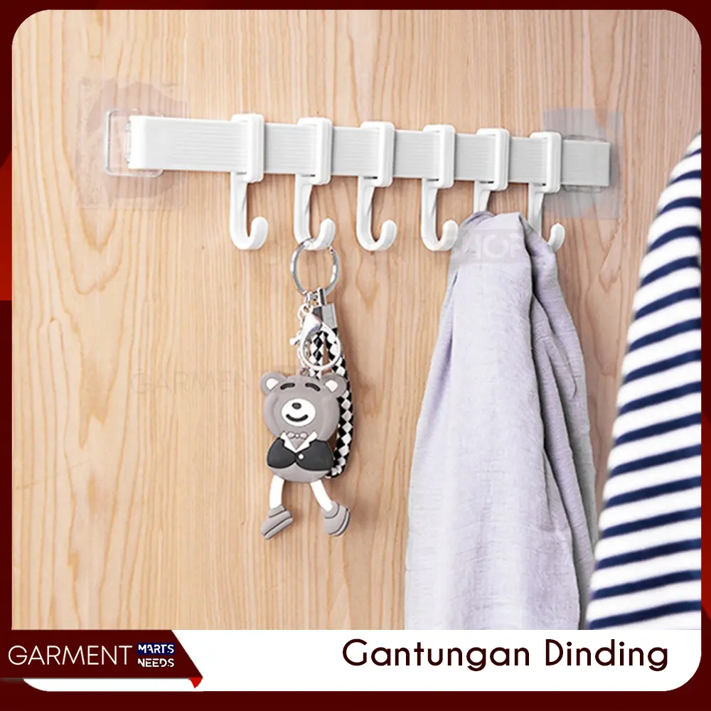 Rak Gantung Sudut Dinding Cantolan Alat Dapur Baju Kamar Tidur Tempel Lap Tangan Handuk Plastik