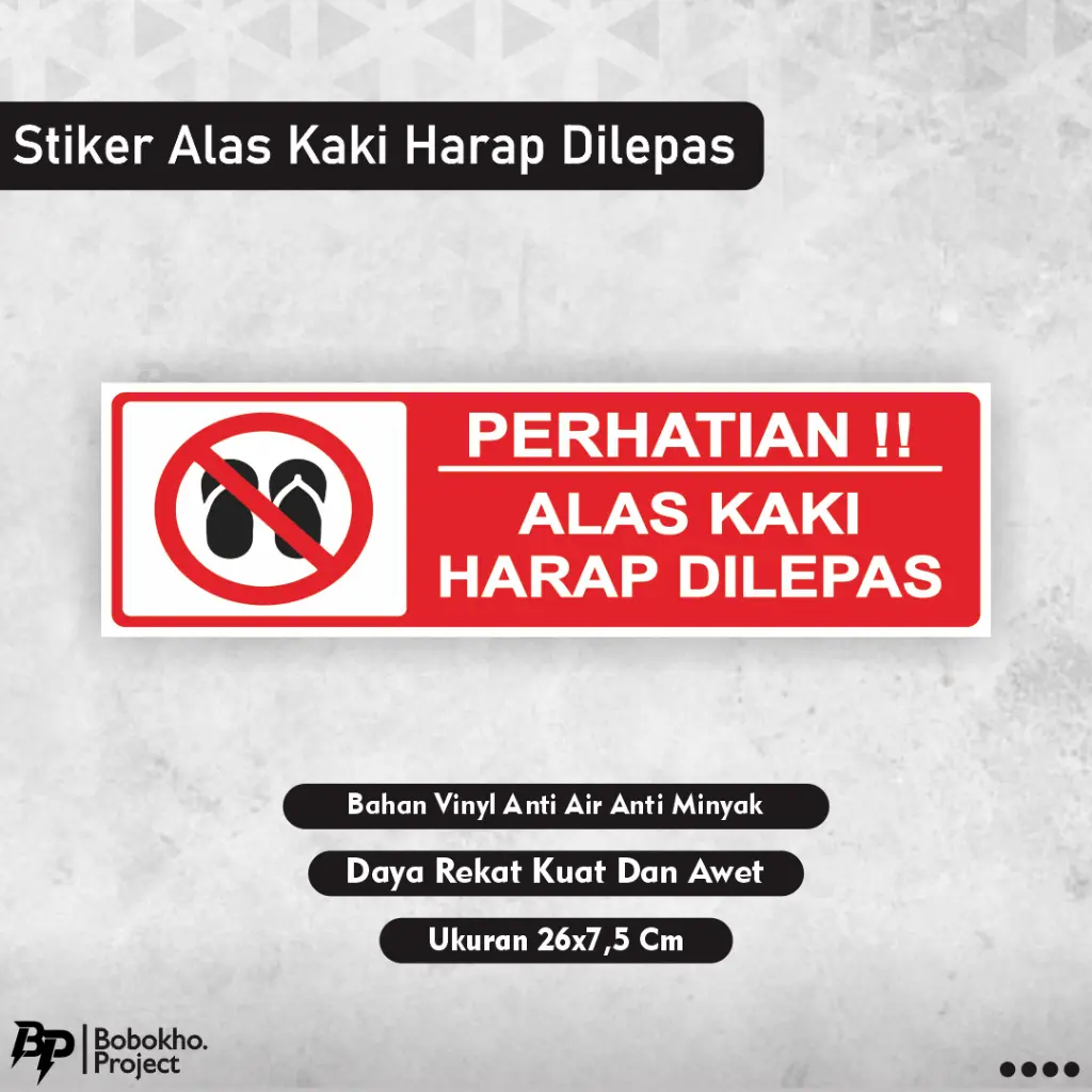 Sticker alas kaki harap dilepas / Stiker alas kaki harap dilepas / Stiker alas kaki / Sticker Batas Suci / Stiker Mesjid / Stiker Mushola