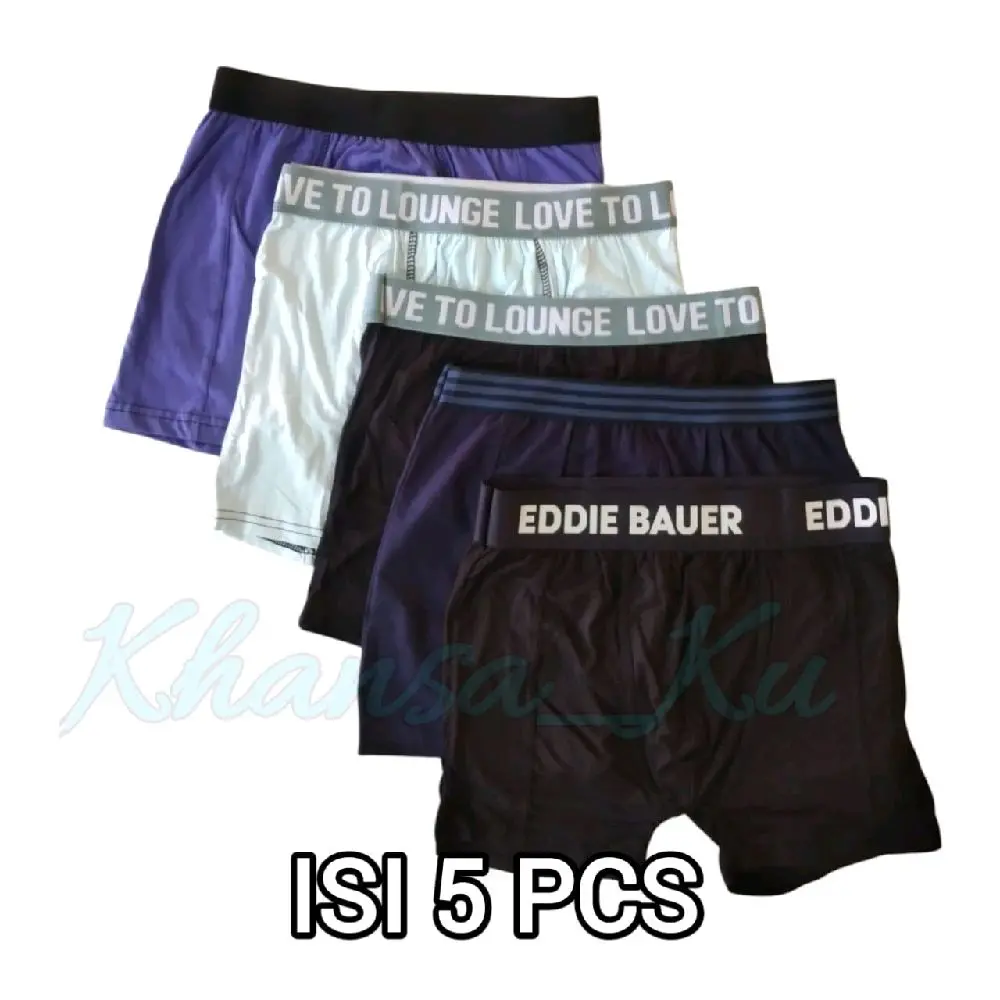 paket hemat isi 5 pcs celana dalam UNDERWEAR celana dalam pria dewasa bahan katun lembur nyaman dipakai terlaris Boxer Boxer Cowok Pendek Pendek Karet Karet Motif Hitam Hitam Lembut Remaja