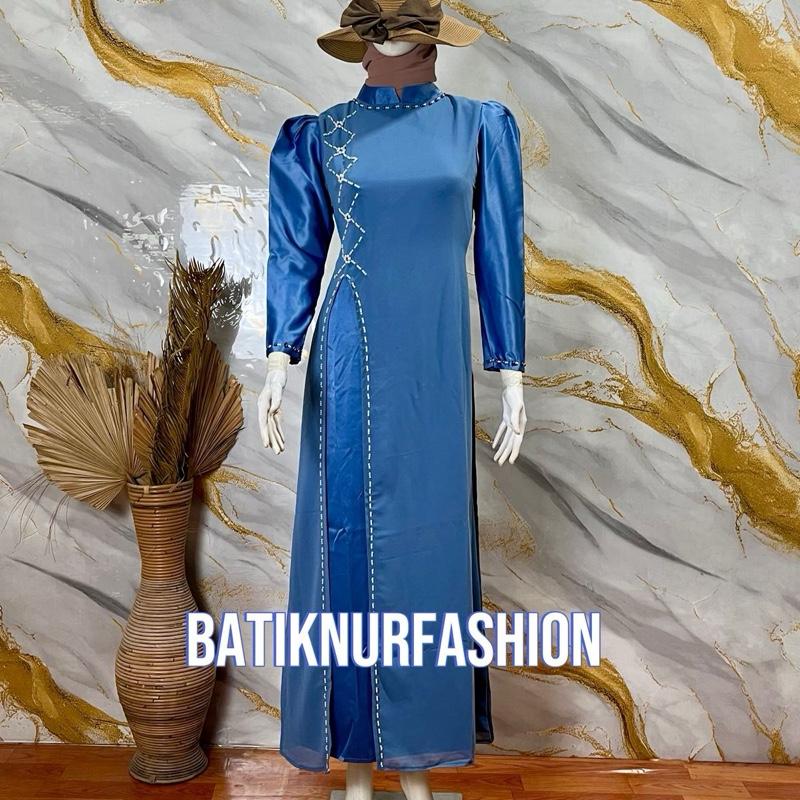 Batiknurfashion.(COD) Nadia dress mewah kondangan // bridesmaid// Gaun mewah// baju kondangan wanita 2024 // Bajukondangan mewah dan elegan// ootd// baju kondangan warna burgundy // Ootd berhijab //bridesmaid dress  Gamis  Pesta Wanita 7