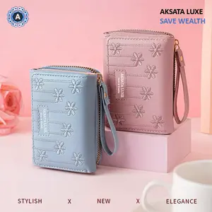 Aksata Luxe | Dompet Wanita Snow Luxe Bordir Elegant Multifungsi Dompet Genggam Cantik Teqistore Wallet Athentic