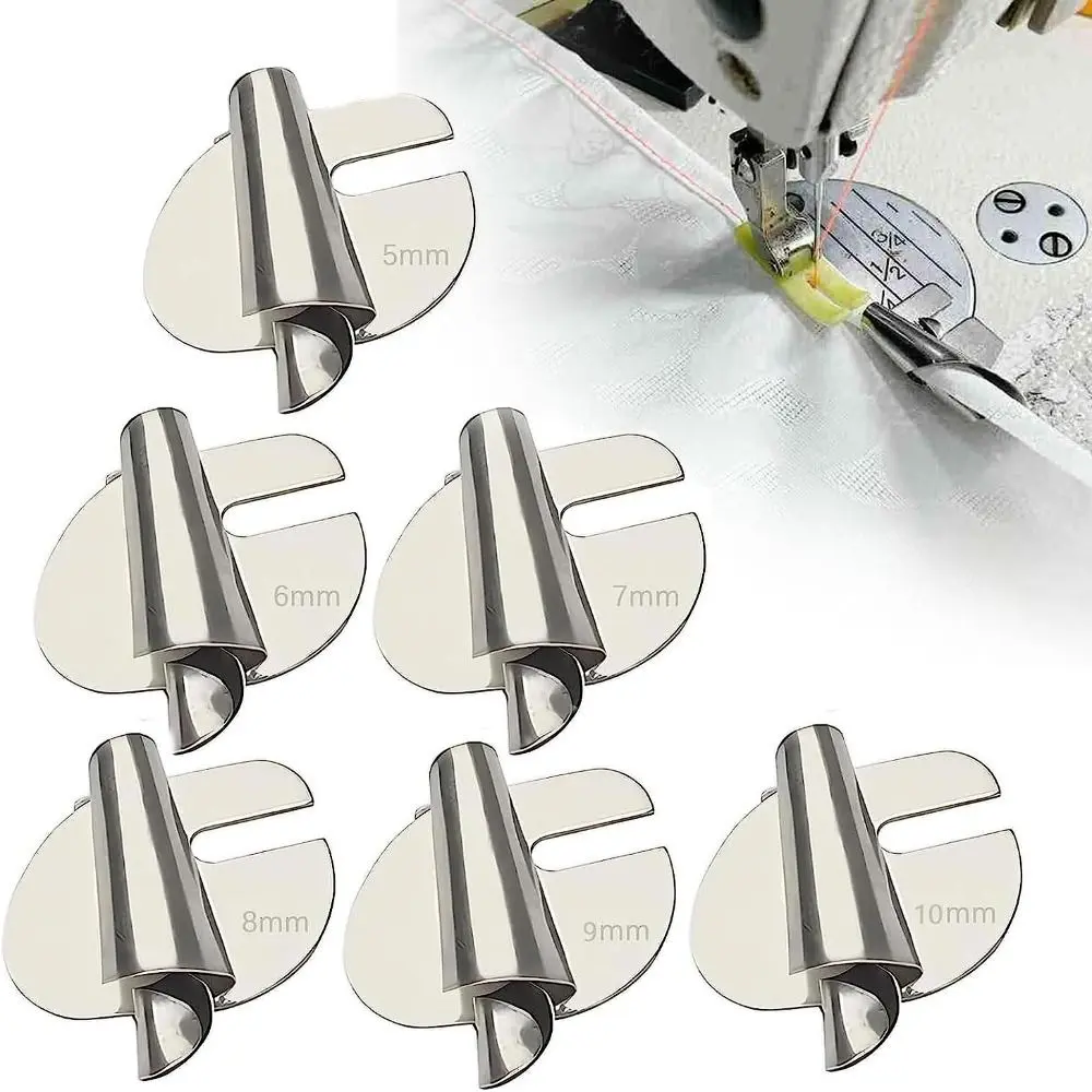Kaki labuh bergulung untuk menjahit, aksesori jahitan keluli tahan karat untuk kraf DIY berkualiti tinggi, penekan tahan lama untuk mesin jahit rumah, 2 keping, 3mm-10mm