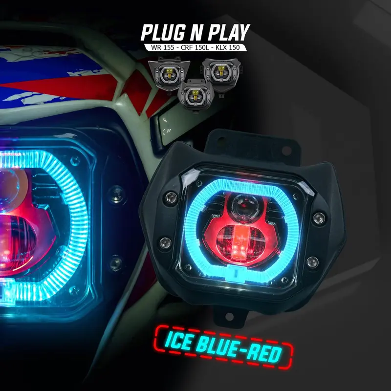 Harvy MX Reflektor Twin LED PNP CRF 150 KLX BF DT WR 155 Lampu depan Extra Bright 4