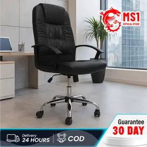 MS1 - Kursi Direktur Kantor Premium Bahan Besi Busa Tebal Putar 360° Sandaran Tinggi Adjustable