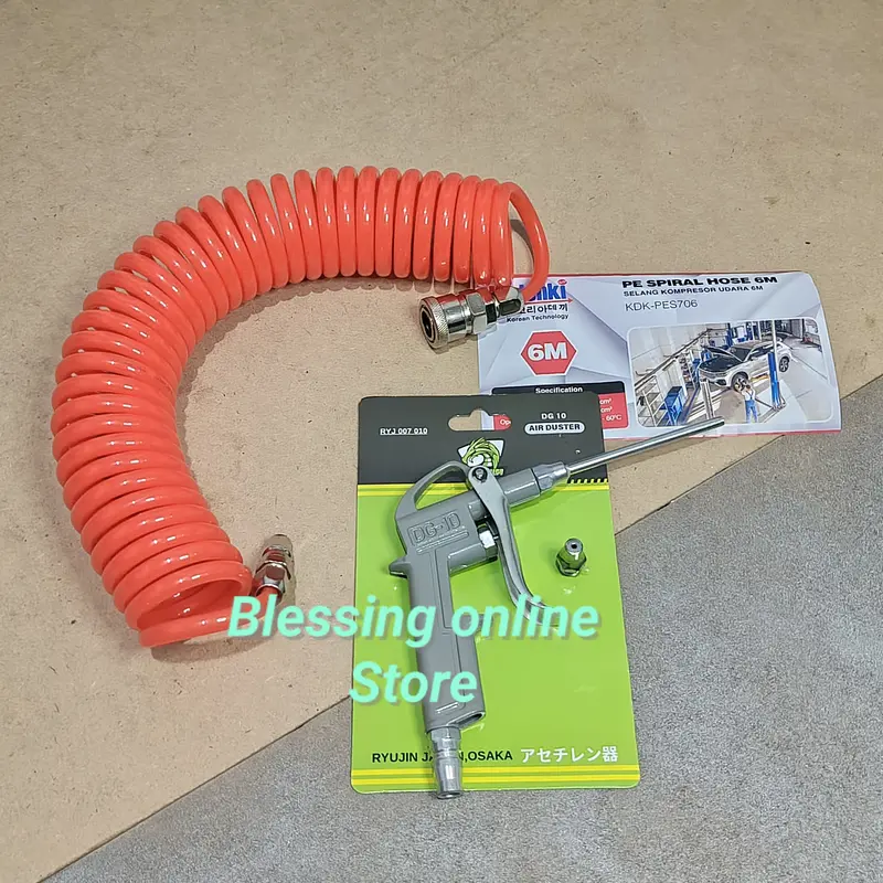 Paket 5 Set / Selang 6Meter Air Duster Air Chuck Isi Angin Paket Peralatan Kompresor / Alat Isi Angin / Alat Pompa Angin 3