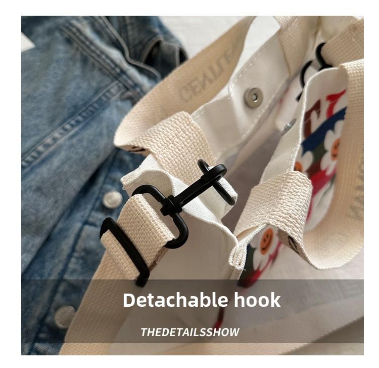 Product Introduction of Canvas bag 2024 new underarm support student class commuting bag versatile shoulder bag handbag 5