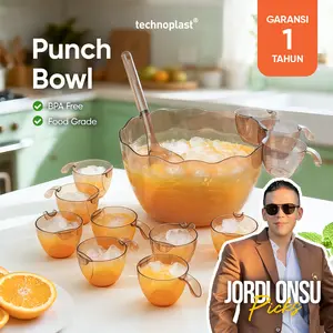 [JORDI ONSU PICKS] Technoplast Mangkok Es Buah / Punch Bowl Es Buah Prasmanan Pesta - Technoplast Lovelo Brown Puch Bowl Set