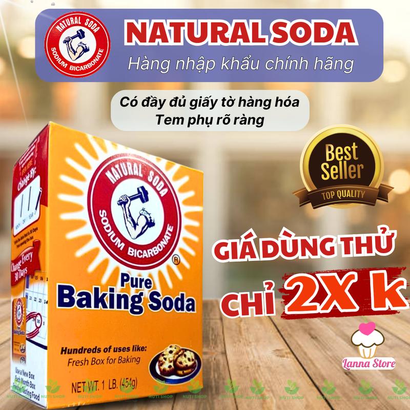 【CHUẨN CHÍNH HÃNG Bột Baking Soda USA Mỹ đa năng bột nở baking soda khử mùi tẩy rửa làm bánh - GIÁ 1 Hộp 454GR