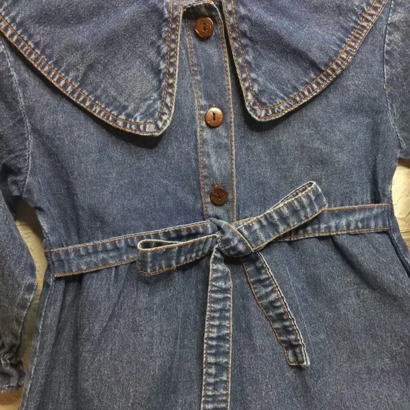 DRESS JEANS VINNA UNTUK ANAK USIA 1-6 TAHUN Lengan Blue Perempuan 5