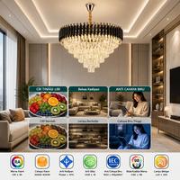 Gambar Anka Lampu Gantung Kristal Minimalis Mewah LED 3 Warna Remote Ruang Tamu Kamar Tidur 30/40/50/60/75CM Hias COD lampuminimalis modern - S4-1, 30CM dari AnkaHome Official Store Kab. Tangerang 4 Tokopedia