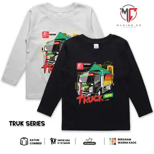 MAXIMO.CO Kaos Anak Truk Oleng Lengan Panjang Bahan Katun Combed Usia 3-12 Tahun Fashion Anak Truk Oleng Series Premium & Nyaman