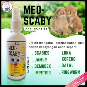meo scaby obat jamur scabies luka borok penyakit kulit kucing spray 60ml