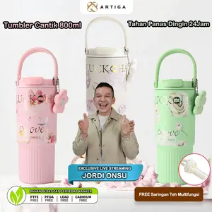 (EXCLUSIVE JORDI ONSU) ARTIGA Tumbler Cantik 316 800ml Tahan Panas Dingin 24Jam FREE Saringan Multifungsi Bahan Bebas BPA Kitchenware