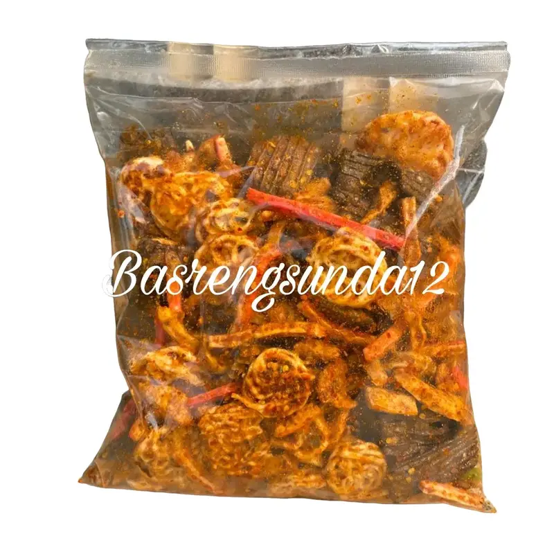 Foto SEBLAK KERUPUK MIX 500GRAM/SEBLAK CAMPUR BUMBU CIKRUH PEDAS DAUN JERUK Food Snacks Kering Cemilanthumb2