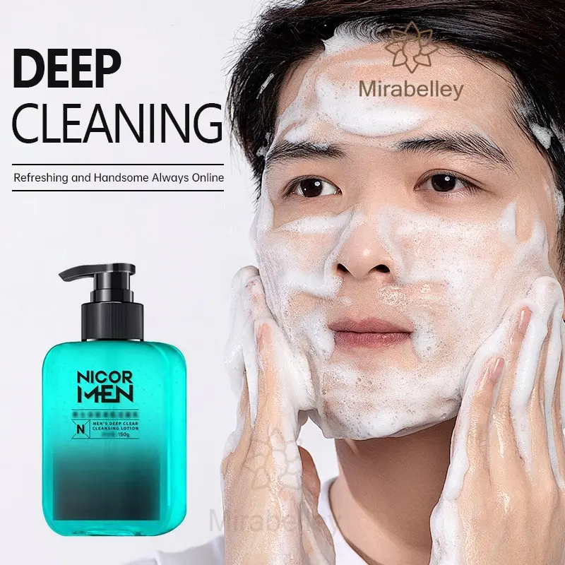 COD⚡ Nicor Pembersih Wajah Pria Pembersih Wajah Jerawat 150g Pembersih Wajah Pria Pemutih Wajah Pria Tungau Pembersih Jerawat Dan Komedo Kontrol Minyak Melembabkan Ringan Dan Tidak Mengiritasi Pori-pori Bersih Dalam Sabun Pembersih Wajah Pria