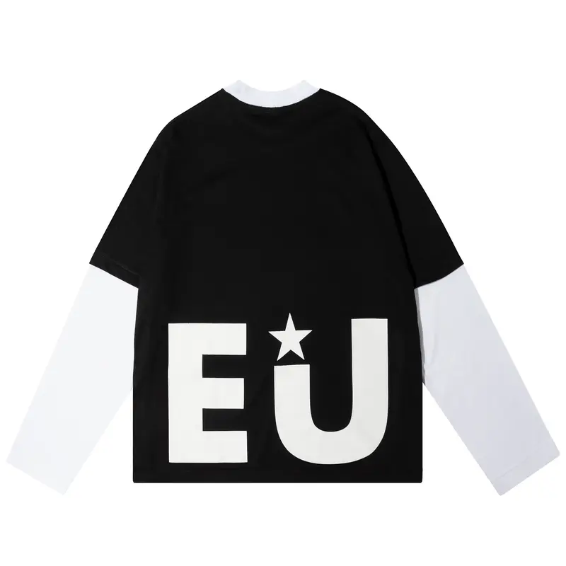 Eudaimonia - Double Layer Tee Print Star Eu Black Cotton Combed 24s 0