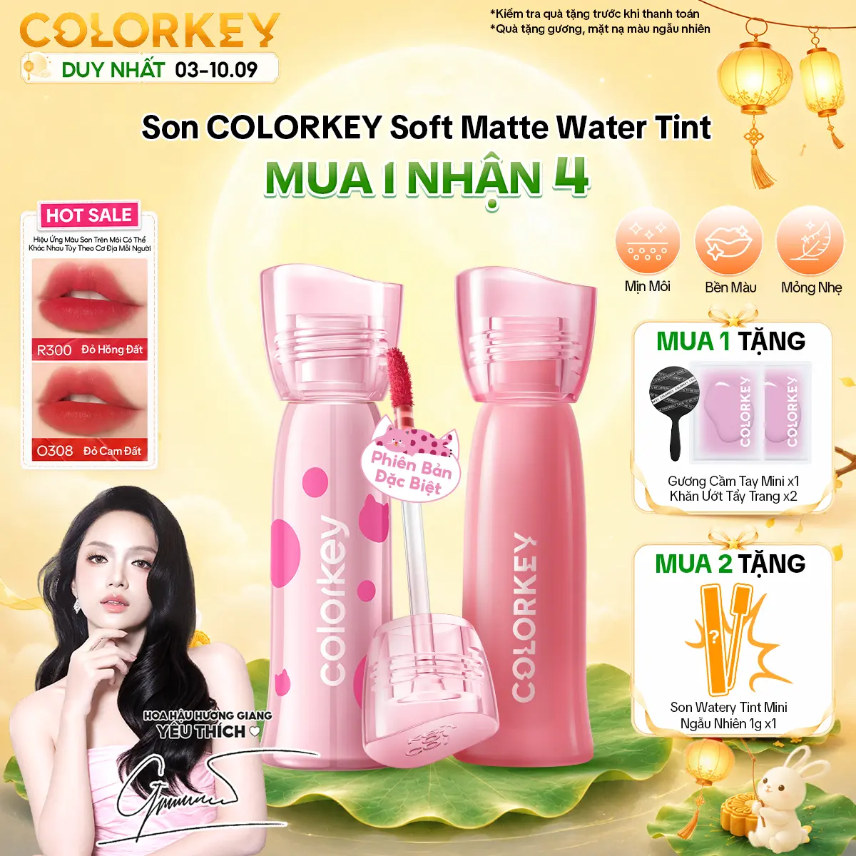 [PHIÊN BẢN NÂNG CẤP] Son COLORKEY Soft Matte Water Tint Bản Nâng Cấp Bền Màu, Chất Son Ẩm Mịn Như Sương 2.5g