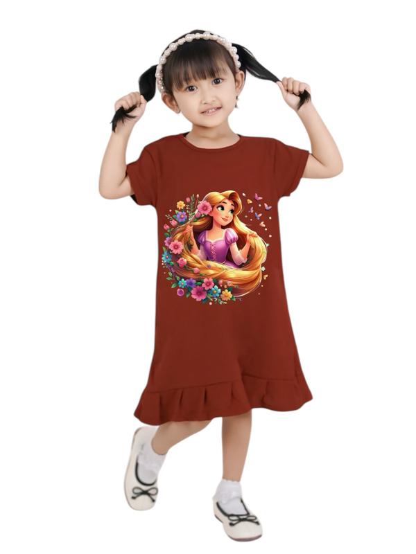 Daster Dress Anak Perempuan karakter Disney Rapunzel Anak usia 1-9 tahun Bahan Katun Halus Original Daster Dress Anak Perempuan karakter Disney Rapunzel Anak usia 1-9 tahun Bahan Katun Halus Original