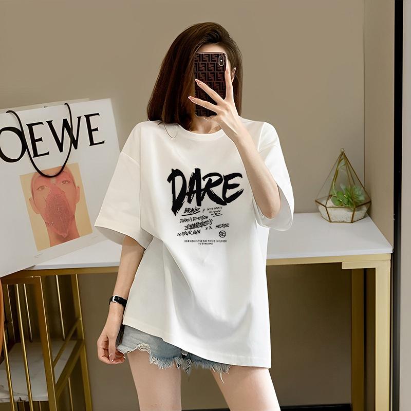 Product Introduction of Áo Thun Ngắn Tay In Chữ, Thương Hiệu Hợp Xu Hướng Dáng Rộng Vừa Vặn, Dài Trung Bình Dáng Ôm, Áo Tay Lửng Áo, Dành Cho Nữ, Hàng Mới Về Mùa Xuân Hè 2025, Hợp Xu hướng 4
