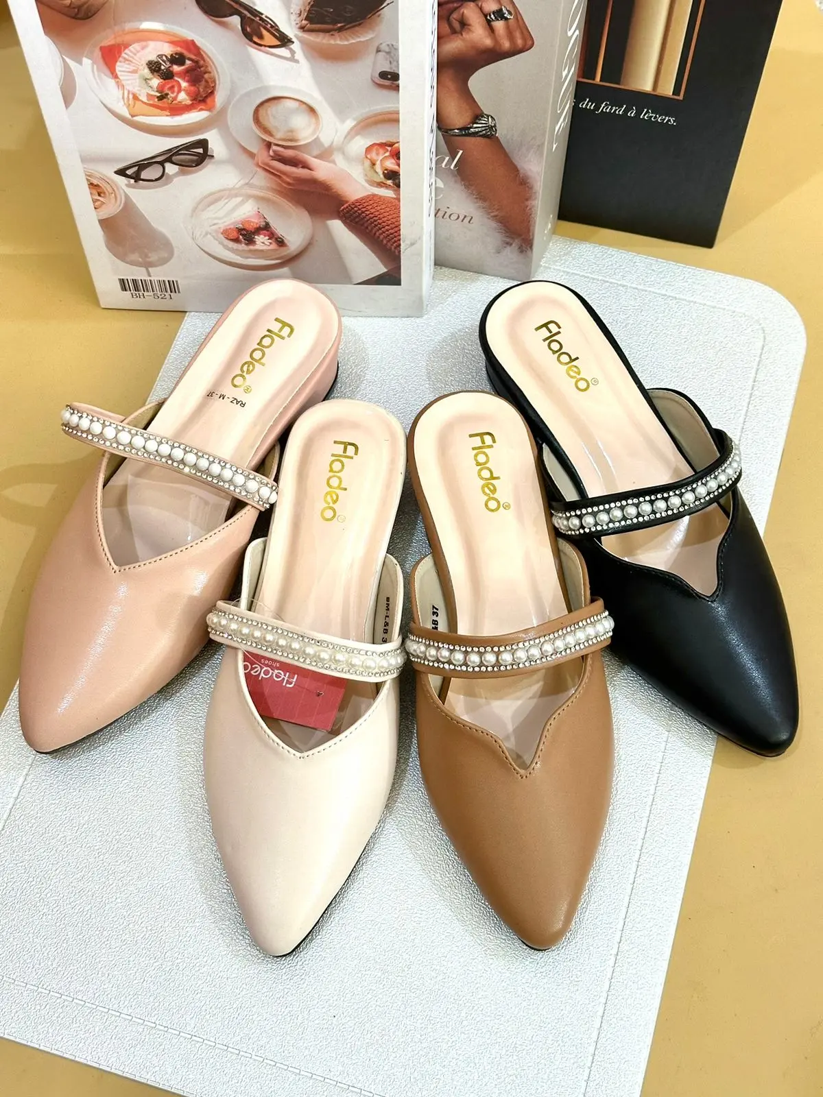 Sandal Wanita Mules Hak/Heels 3 cm Kekinian Termurah  Mutiara DYO Shoes