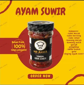 SAMBAL AYAM SUWIR / SAMBEL AYAM SUWIR KEMASAN BOTOL TOPLES 150 GRAM TANPA BAHAN PENGAWET HALAL