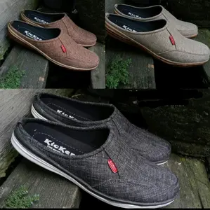 sepatu sandal Pria sepatu selop pria sepatu keren sepatu sandal cowok terbaru sepatu slip on pria sepatu bustong korean style