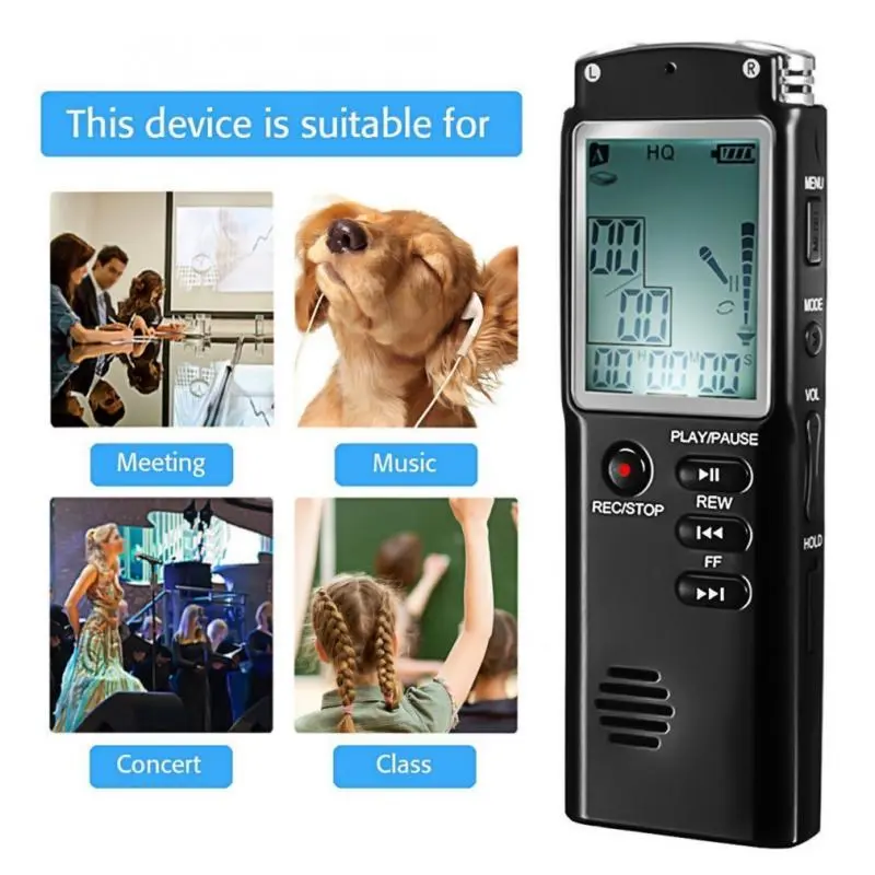 8GB Voice Recorder USB Professional Dictaphone Universal Digital Audio Voice Recorder Portable MP3 Player With Backnight