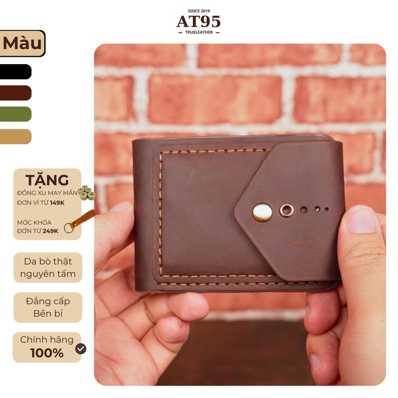 Ví mini nhỏ gọn Jordan da bò sáp thật hàng thủ công