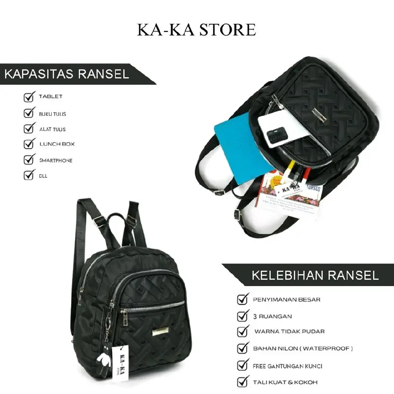 Tas Ransel Wanita Korean Style Backpack Terbaru - Model Terbaru 2