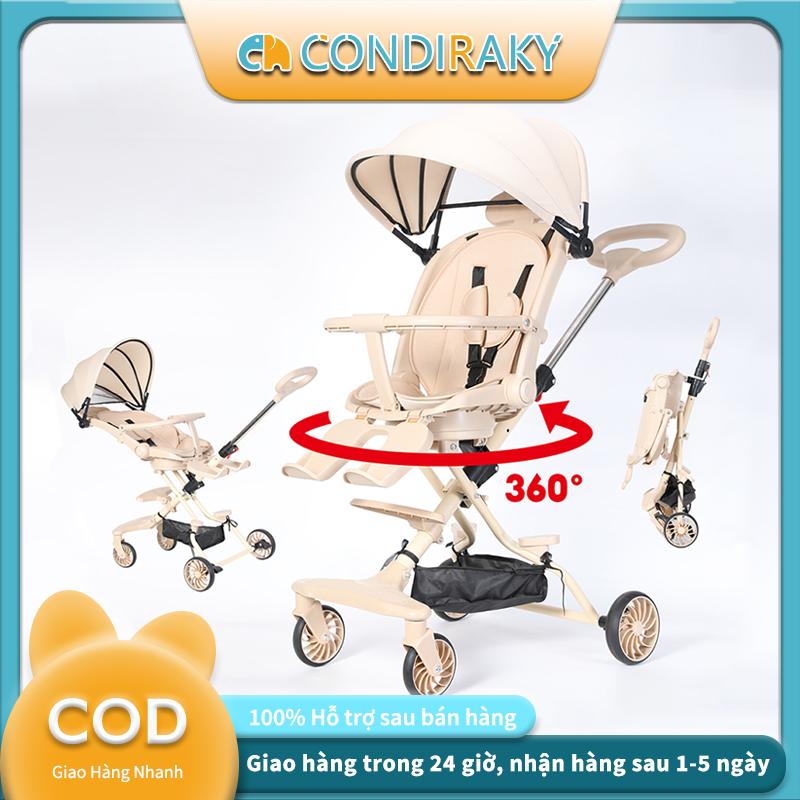 CONDIRAKY Xe đẩy em bé gập gọn di động Dành cho trẻ sơ sinh từ 0-3 tuổi Tặng…