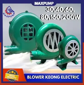 MAXPUMP Blower Keong Electric 30W - 200W Kipas Angin Mesin Blower Keong Duduk 1.5" Besi Hijau Volume Besar Tekanan Tinggi Hemat Listrik Cocok Rumah Restoran