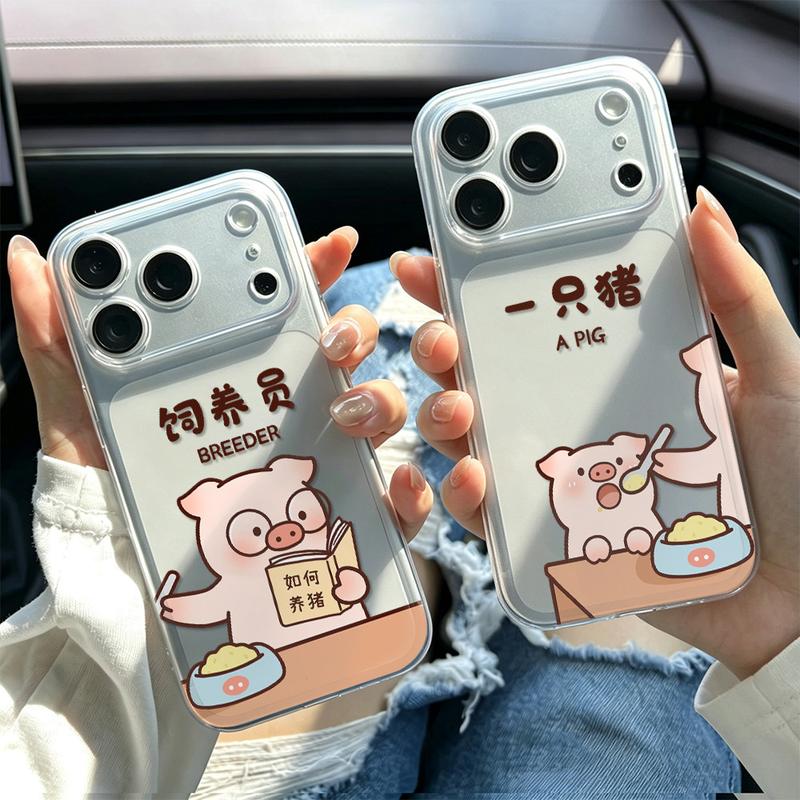 Breeder và cặp đôi lợn ỐP đIệN ThoạI Cho IPhone 18/17 16PROMAX 15Plus 14 13 12 11 XR XSMAX ốP Silicon TPU MềM Trong SuốT