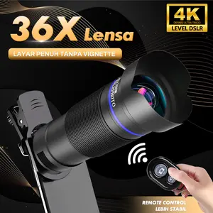 [COD] Apexel Lensa 36X Zoom Lens Kamera Tele Zoom HP Universal Handphone HD Ponsel Lensa（Dapat dikendalikan dari jarak jauh, lebih stabil）Lensa Tele Zoom Hp Telezoom 28x Zoom Lensa Kamera HP Zoom Telezoom 18x25 Dengan Tripod 28 Telepon Hitam