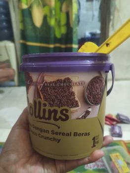 Product Review of Collins Choco Crunchy 1 kg / Collins Dip Glaze / Collins Coklat / Collins Strawberry Susu Tiramisu Green Tea Taro 1 Kg from A**i w**l 1