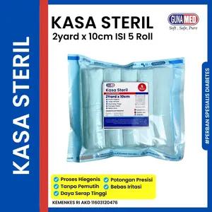 KASA ROLL STERIL 2YARD X 10CM (ISI 5) / KASA PERBAN/ KASA STERIL / 2YARD=180CM
