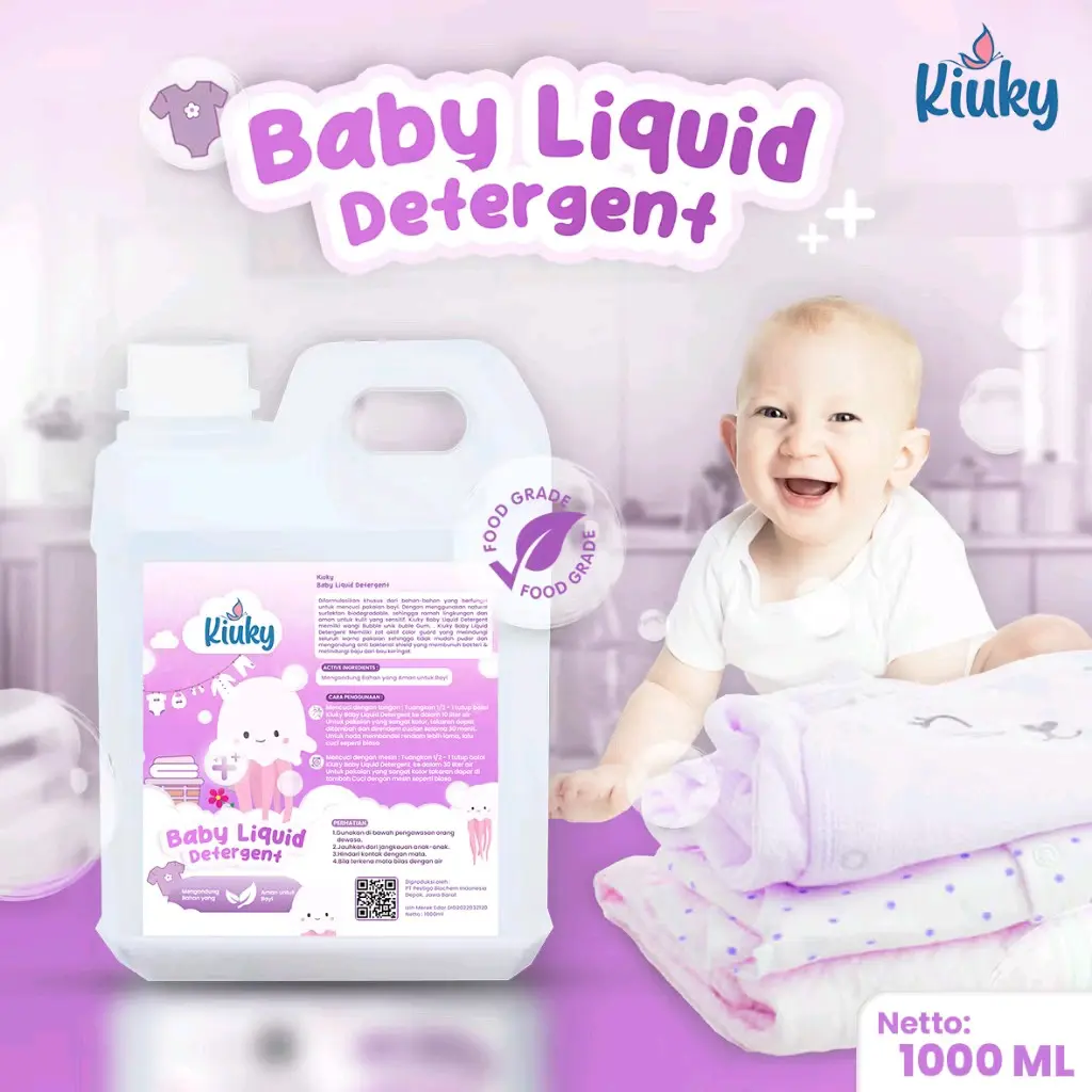 [AC] DETERJEN BAYI 1 LITER - KIUKY BABY LIQUID DETERGENT 1000 ML - DETERGEN CAIR 1 LITER WANGI LEMBUT UNTUK ANAK BAYI  - SABUN CUCI LAUNDRY