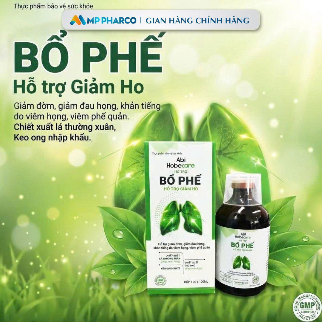 MP20a Combo 2 -TPBVSK Siro Ho Bổ Phế Abi Hobecare -Hỗ trợ giảm ho ,giảm đờm, khản tiếng -lọ 100ml