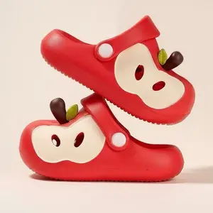 BB SANDAL MALL Slop Anak Perempuan Anti Slip Tahan Air Motif Apple Bahan Karet Berkualitas Tinggi Ringan Tebal dan Tahan Lama